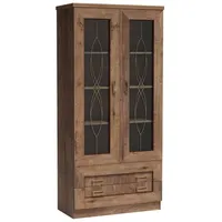 Lomadox - Vitrinenschrank 90cm breit Lefkas Eiche, TEORA-161