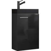 VCM 2-tlg Waschtisch Slito schmal Schwarz - Slito-BL