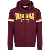 Lonsdale Herren Kapuzensweatjacke mit Reißverschluss normale Passform DARFIELD ROT|GELB|GELB