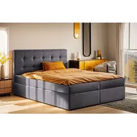 Kaiser Möbel Boxbett, Dunkelgrau H3, 120x200 cm Schlafzimmer, Betten,