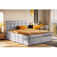 Kaiser Möbel Boxbett, Grau Holz, H3, 120x200 cm Schlafzimmer,