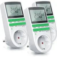 Bearware 3x Zeitschaltuhr, digital, programmierbar, LCD Display, Steckdosen Timer,