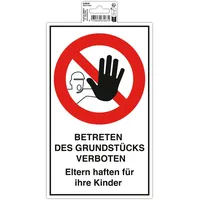 Exacompta 67067B Hinweisschild selbstklebend, Betreten verboten, 15x25 cm, PVC