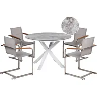 Beliani Gartenmöbel-Set 4-tlg. Weiß/Grau/Silber