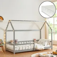 [en.casa] Hausbett Hesel 90 x 200 cm - Grau