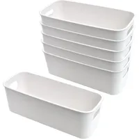 Luxuskollektion Aufbewahrungsbox Aufbewahrungsbox Kunststoff Weiß 30cm 6er Set Organizer
