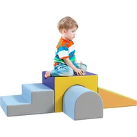 Homcom 4er-Set Schaumstoff Bausteine Riesenbausteine Bauklötze Bauspielzeug Schaumstoffblöcke für