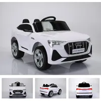ES-Toys Kinder Elektroauto Audi E-Tron Sportback, Stoßdämpfer, Fernbedienung weiß