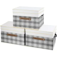 Luxuskollektion Faltbare Aufbewahrungsbox mit Deckel, Stoff, Patchwork-Design, Kisten Aufbewahrung,