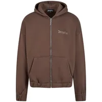Dropsize Super Heavy Blank Zip Hoodie in braun Größe