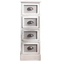 Mobili Rebecca Kommode Weiß Holz, 25x80x29 cm, Wohnzimmer, Kommoden
