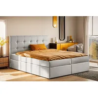 Kaiser Möbel Boxbett, Hellgrau H3, 180x200 cm Schlafzimmer, Betten,