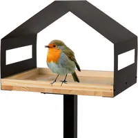 WONDERMAKE Vogelhaus mit Ständer aus Metall und Holz wetterfest,
