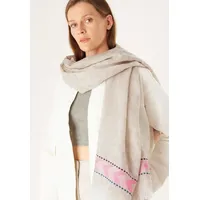 Codello Schal mit dezentem Leo-Muster hellbeige Damen