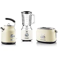 Westinghouse Retro Set, 2-Schlitz Toaster, Wasserkocher, Standmixer cremeweiß