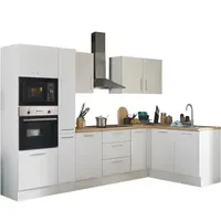 BASIC by Balculina Winkelküche Turin L-Form 300 cm weiß