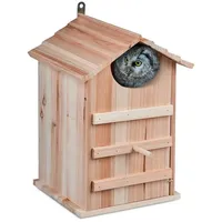 Relaxdays Vogelhaus Eulen Nistkasten Holz braun