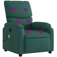 VidaXL Massagesessel Dunkelgrün Stoff