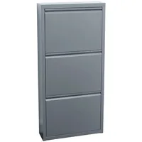 VCM ebuy24 Pisa Schuhschrank mit 3 Klappen/Türen in Metall