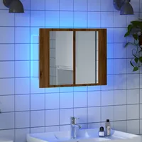 VidaXL LED-Spiegelschrank Artisan-Eiche 60x12x45 cm Holzwerkstoff
