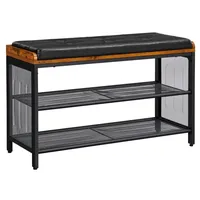 VASAGLE Schuhbank LBS75X braun, schwarz Holz 80,0 cm