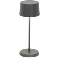 Zafferano OLIVIA PRO MICRO LED-Tischleuchte Dunkelgrau wiederaufladbar und dimmbar