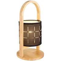 GLOBO Tischlampe Schreibtischlampe Nachttischlampe Beistelllampe Holzlampe schwarz