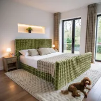 Kaiser Möbel Boxbett, Olivgrün, Textil, H3, Rechteckig, 200x200 cm