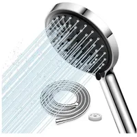 CHROM Duschkopf mit 2M Flexibler Schlauch, 9.5L/min Wassersparer, ABS