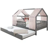 TICAA Hausbett mit Tüll Kim 90x200 cm, 100x200 cm,