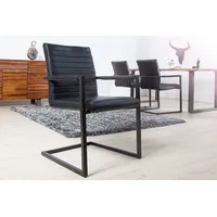 Riess-Ambiente Stuhl LOFT - antik schwarz mit Armlehne Eisengestell