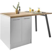 BASIC by Balculina Kücheninsel Turin I in weiß/Artisan Eiche