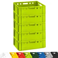 Buri 5x Fleischkiste E2 Metzgerkiste Eurobox lebensmittelecht, stapelbar E2