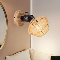 GLOBO Wandleuchte Flurleuchte Schlafzimmerlampe Metall Hanf Naturfarben 1-Flammig