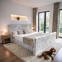 Kaiser Möbel Boxbett, Hellgrau H3, Rechteckig, 180x200 cm Schlafzimmer,