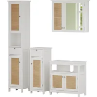 Vicco Badmöbel-Set Rosario Weiß 4 Teile mit Hochschrank