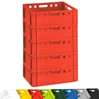 Buri 5x Fleischkiste E2 Metzgerkiste Eurobox lebensmittelecht, stapelbar E2