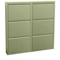 VCM ebuy24 Schuhschrank mit 6 Klappen in Metall Grün