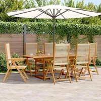 VidaXL Garten-Essgruppe 7-tlg. Beige