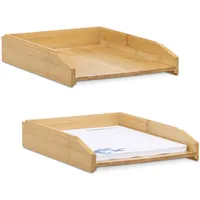 Relaxdays Briefablage 2er Set, aus Bambus, DIN A4 Größe,