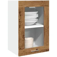 VidaXL Hängeschrank Lyon Glas Altholz-Optik 40x31x60 cm Holzwerkstoff