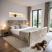 Kaiser Möbel Boxbett, Hellbraun H3, Rechteckig, 160x200 cm Schlafzimmer,