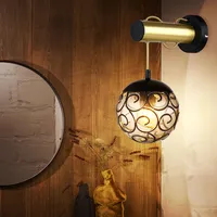 GLOBO Wandleuchte Spotlampe Flurleuchte Schlafzimmerlampe Goldfarbe Metall Schwarz