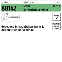 Industrial Quality Supplies Gebogener Schraubhaken 50xM6x18 Stahl galvanisch verzinkt