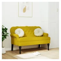 VidaXL Sitzbank Mit Rückenlehne 119,5X64,5X75 Cm Samt Farbe: Gelb