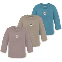 Normani Outdoor Sports 3er Pack Baby Merino Longsleeve „Taupo"