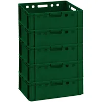Buri 5x Fleischkiste E2 Metzgerkiste Eurobox lebensmittelecht, stapelbar |