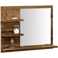 VidaXL Badspiegel mit Ablagen Altholz-Optik 60x10,5x45 cm
