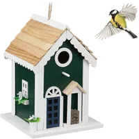 Relaxdays Vogelhaus, Nistkasten für Wildvögel, zum Aufhängen, HBT 25,5
