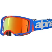Alpinestars Vision 8 Wordmark Mirror Motocross Brille, weiss-blau für